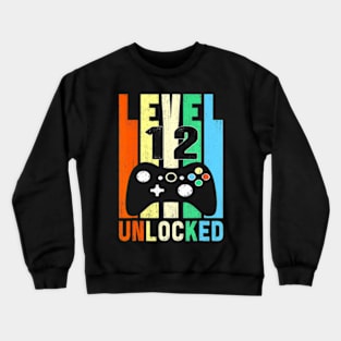 Level 12  12th Video  Birthday Kid Crewneck Sweatshirt